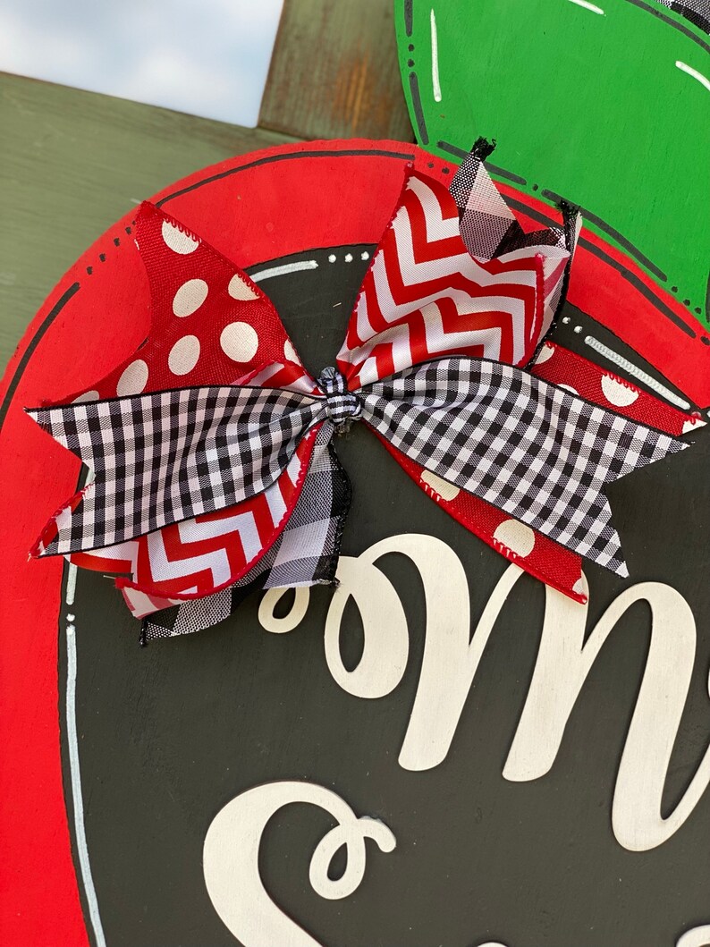 Teacher Door Hanger Classroom Door Sign Apple Chalkboard Etsy