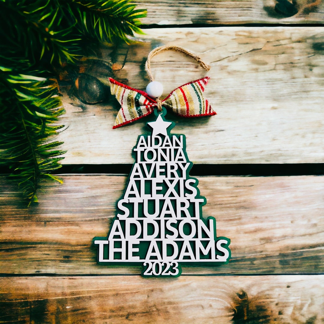 Family Christmas Ornament, Tree Name Ornament, Personalized Christmas Ornament, Family Tree