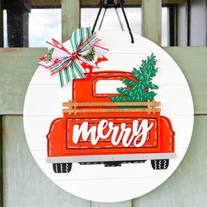 Christmas Front Door Decor, Truck Door Hanger, Christmas Gift for Family, Holiday Gift