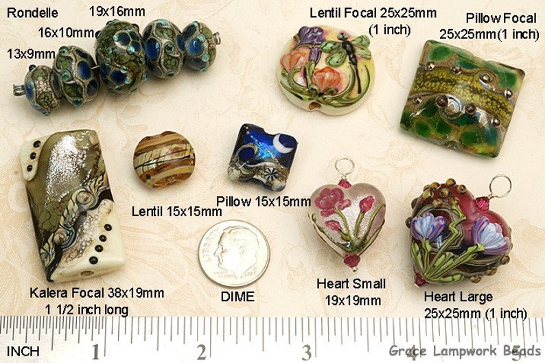 SALE Handmade Glass Lampwork Bead Set Seven Purple /& Blue Rondelle Beads Bubbly Raised Design 10408901