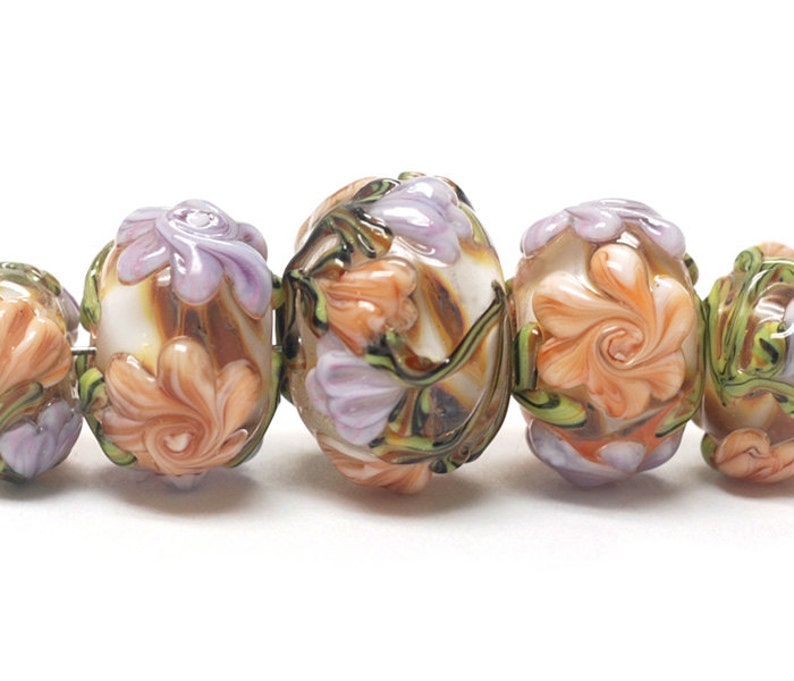 Handmade Glass Lampwork Beads Sets Five Graduated Light Pink Etsy