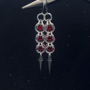 BOUND Earrings, Captured Bead Byzantine Chainmaille, Gothic Fantasy Core Jewelry, Witchy, Vampy, Whimsigoth Vibes