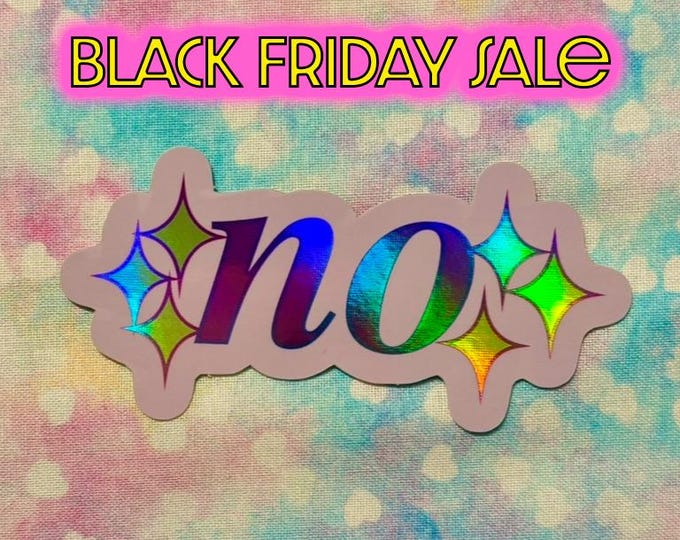 bratty holographic sparkly no sticker | smol size for waterbottles laptops | extra attitude funny shiny kawaii gift | pastel vaporwave vibes