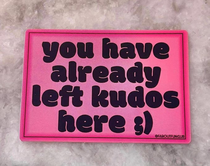 matte ao3 kudos winking sticker | for waterbottles laptops | fanfiction nerds spicy smut readers | winkyface slow burn enemies to lovers