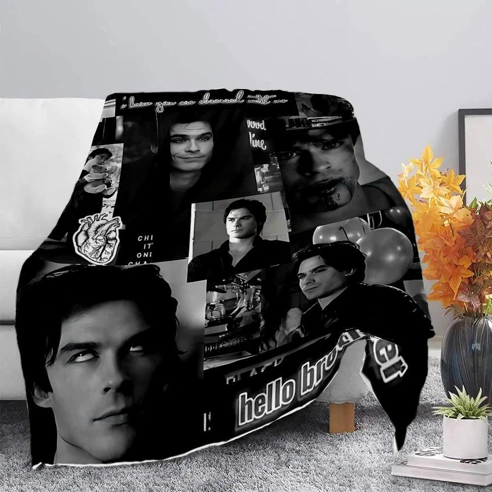 Damon Salvatore Blanket Etsy