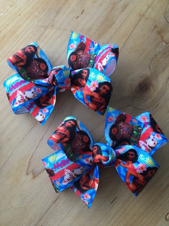 Moana Hair Bow - BLUE, Moana, Moana Party, Moana Birthday, Moana bow, Moana Birthday Party, Moana Party Favor, Moana Loot bags Il_570xn