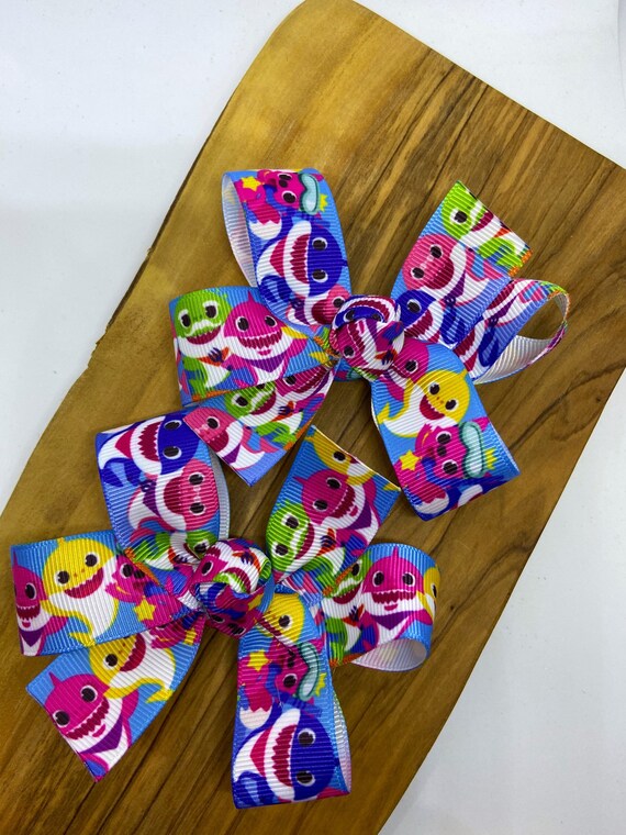 Shark Bow - 3.5“ Baby Shark Hair Bow, Baby Shark, Shark Party, Shark Birthday, Shark Party Favor, Shark Loot bags Il_570xn