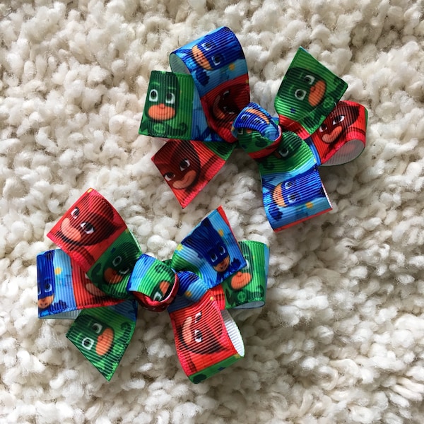 PJ Masks Hair Bow - pj masks, pj masks  bows, pj masks party, pj masks Birthday,  pj masks Party Favor,  pj masks Loot bags,  pj masks bow
