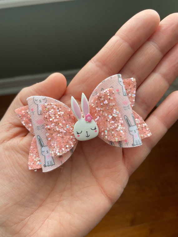 Download Bunny Charm Hair Bow Bunny Bow Bunny Hair Bow Cute Rabbit Hair Bow Easter Bunny Bow Bunny Bows Hair Bows By Freshly Picked Cards Co Catch My Party