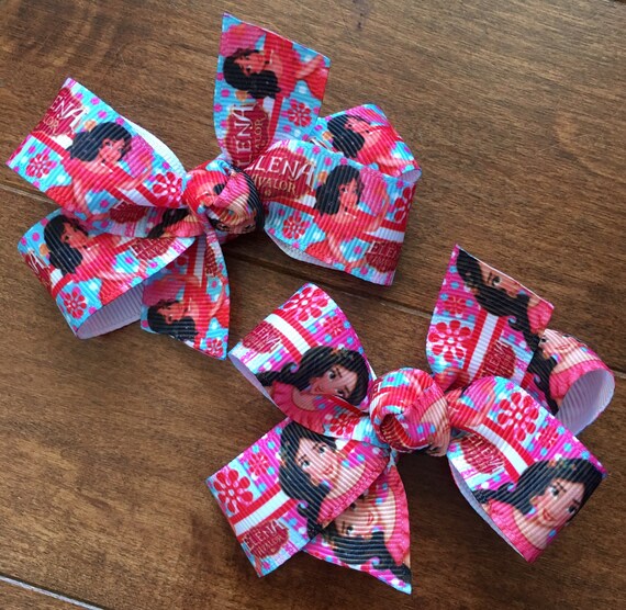 Elena of Avalor (BLUE & RED) Hair Bow - Elena of Avalor, Elena of Avalor Bows, Elena of Avalor Party, Elena of Avalor Birthday, Il_570xn