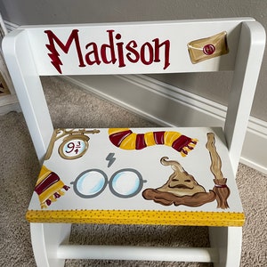 personalized chair step flip stool wizard magic