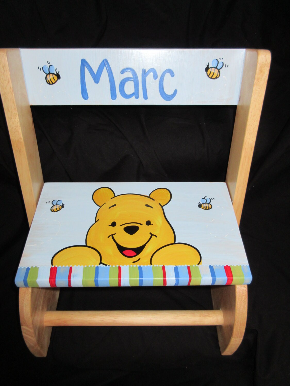 Heavy Child's Step Stool Winnie the Pooh Baby Shower Nursery Decor