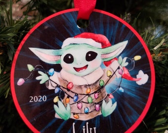 custom personalized baby alien space ornament