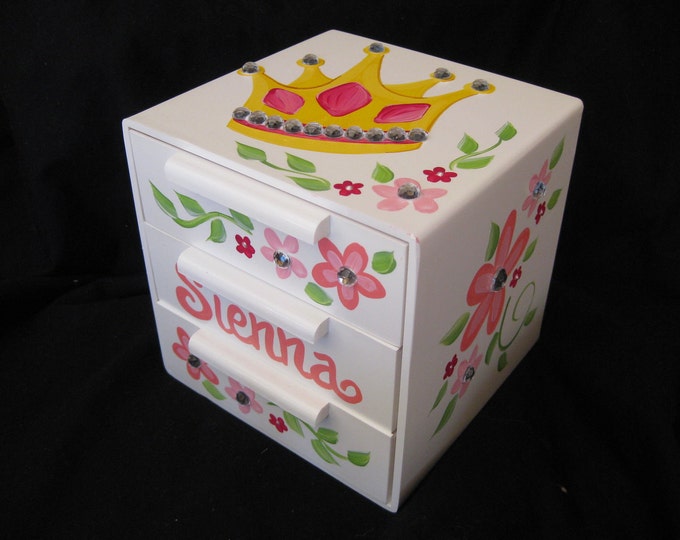 Personalized Jewelry Box Bow Holder Princess Crown Sienna Etsy