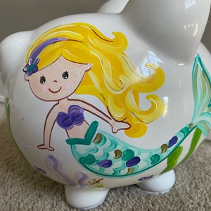 personalized piggy bank mermaid ocean fun
