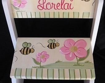 personalized chair flip step stool honey bee