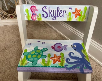 personalized chair step flip under the sea turtle