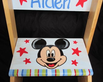 personalized chair step flip stool mickey mouse star