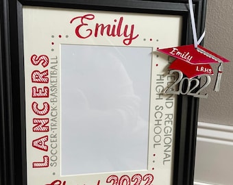 personalized hand painted graduation picture frame and graduation frame ornament class of 2022