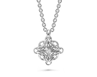 Silver Moissanite Necklace, Ethical Diamond Alternative in Hypoallergenic Argentium Silver, Custom Length