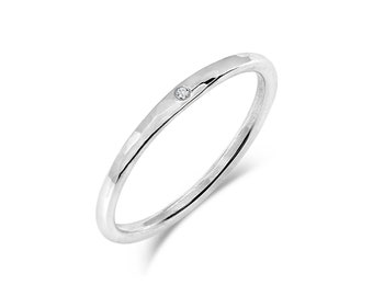 Moissanite Engagement Ring, Ethical Minimalist Band, 3 3.5 4 4.5 5 5.5 6 6.5 7 7.5 8 8.5 9 9.5 10 10.5 11 11.5 12 All Sizes Custom Made