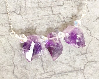 Amethyst and Swarovski Crystal