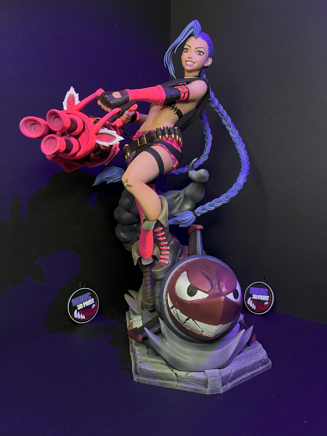 Jinx Fractured – Arcane figurine de collection en résine à peindre 1:8 225 mm, garage kit pour collectionneurs et fans de League of Legends - France