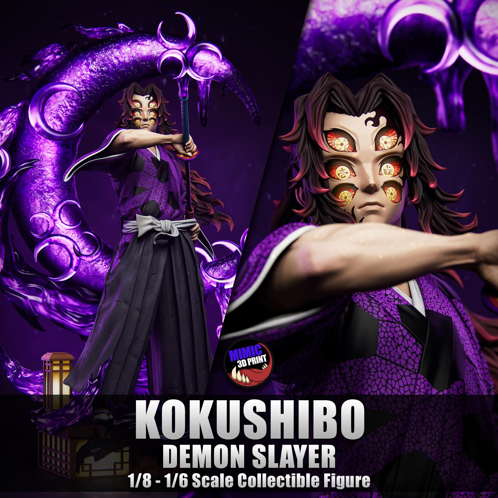 Kokushibo Statuetta Anime 22 Cm In PVC Da Collezione, Modello Kimetsu No Yaiba Con Illuminazione, Regalo Per Fan
