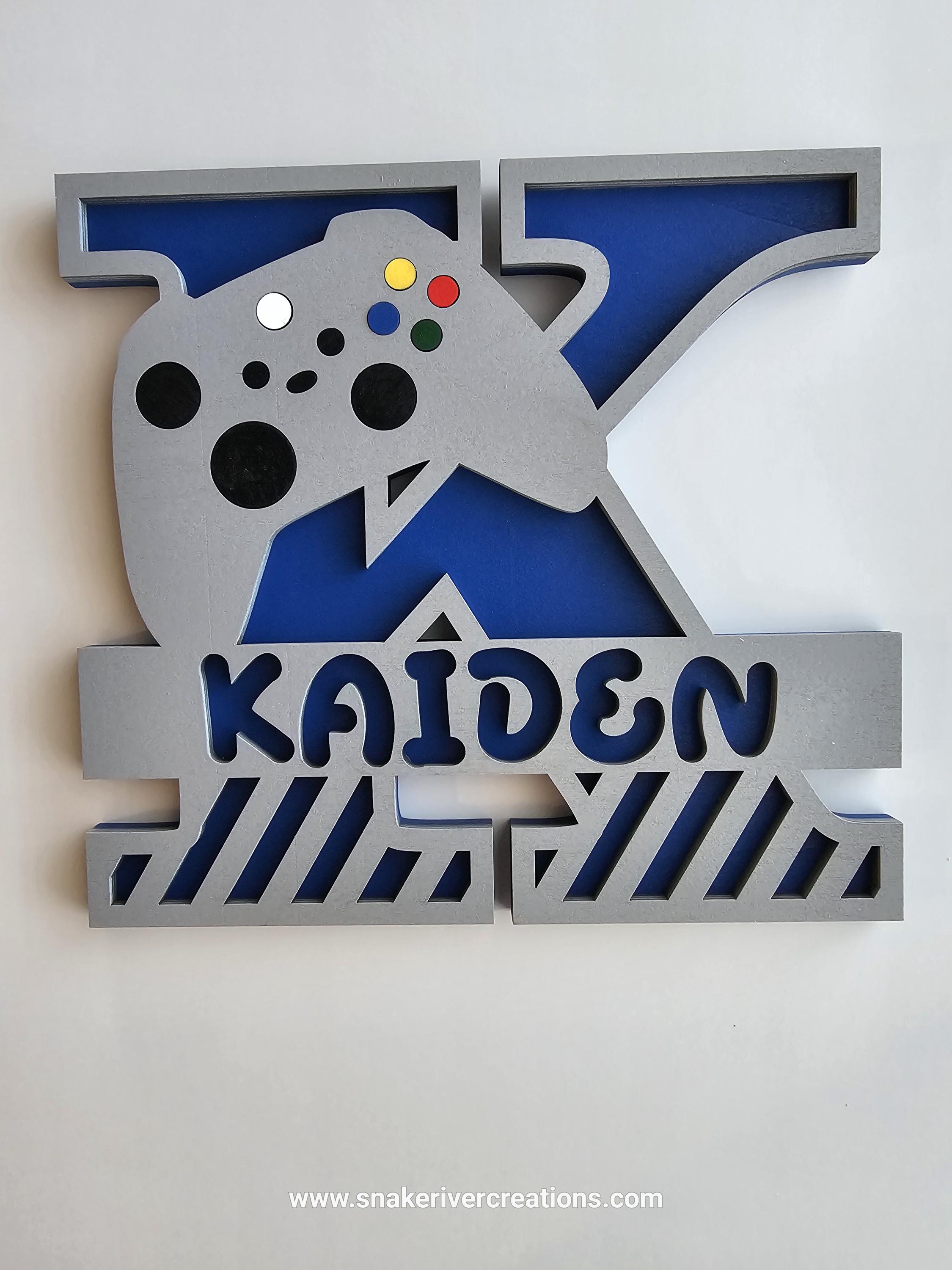 Gamer Name Sign Personalized Gamer Name Sign | Hand-painted Controller, Kids Room Decor ...
