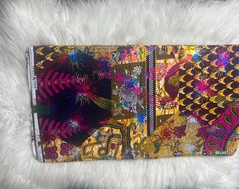 100% Cotton African Ankara Print Fabric Multicolor Vibrant Patterned Textile, Traditional African Fabric for Sewing **ITEM SOLD by YARD**