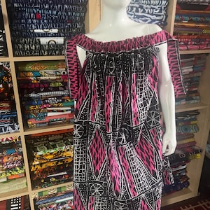 Ankara Kaba for children from 12 to 15 years old made with African Bamileke fabric called Ndop