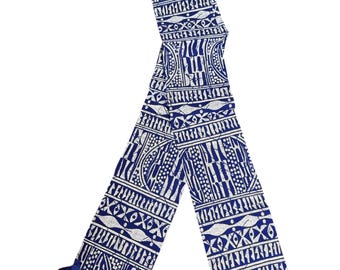 sciarpa con tessuto africano bamileke.