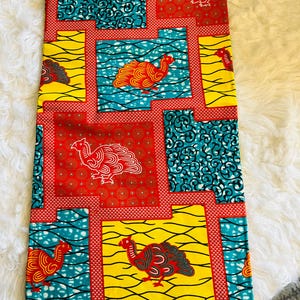 Multicolor African Print Fabric, African print fabric per yard/ Arts and Crafts/ Ankara print fabric/ Kente fabric
