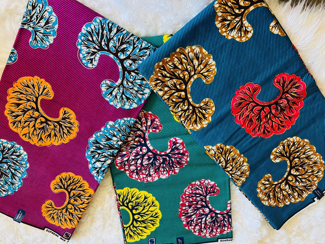 Ankara Print Patterned African Fabric 100% Cotton Africa Wrapper Cloth ...