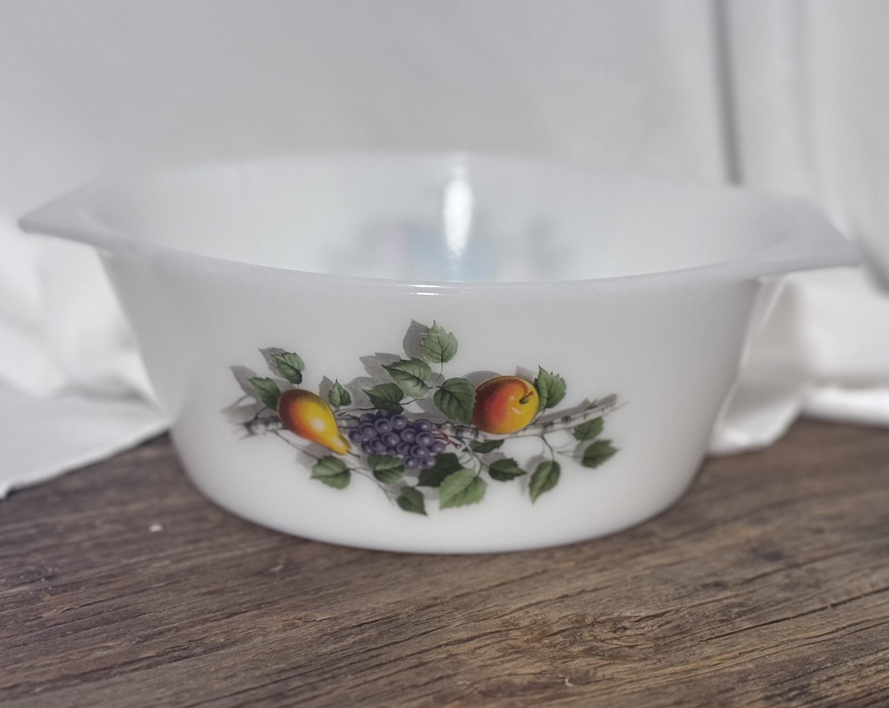 Cocotte Arcopal Vintage - Blanc Décor Fleuri - Plat à Four Ovale - Occasion