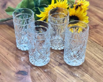 Pinwheel Crystal High Ball Glasses