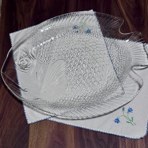 Arcoroc France Large Glass Fish Serving Plate|Platter