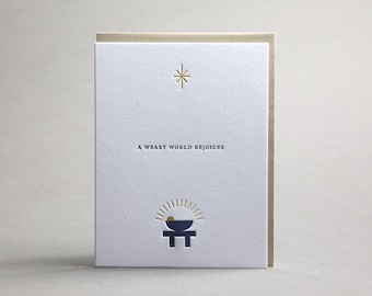 Jesuskind - A Müde Welt freut sich - Weihnachtsgruß Grußkarte