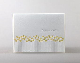 Sympathy Flowers Letterpress Greeting Card