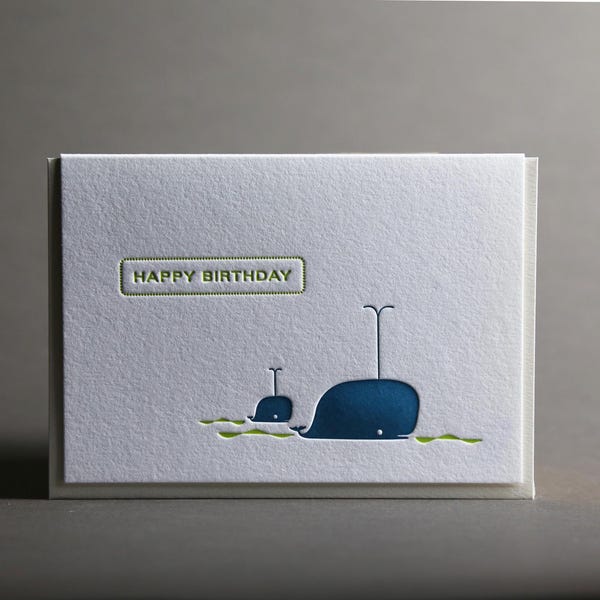 Wal-Happy Birthday Letterpress Grußkarte