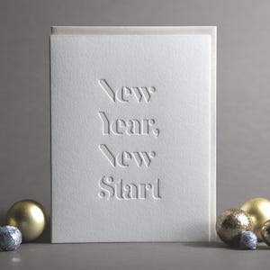 New Year New Start Holiday Letterpress Greeting Card image 1