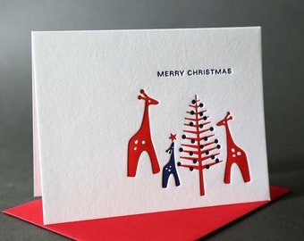 No. 159: Merry Christmas Giraffe Family