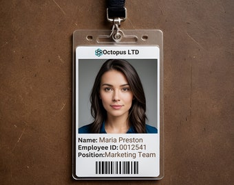 Custom Employee ID Cards | Personalised Staff Photo ID Badge, PVC Business Name Badge with Logo, Company Id Card