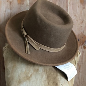 Italian SPIRITO Waterproof Crushable Wool Felt Trilby Fedora New Old Stock Hat Sz 58
