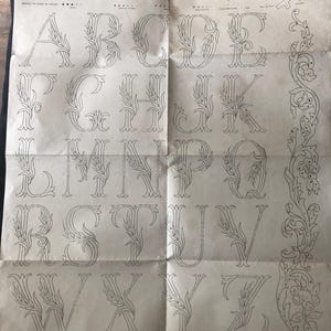 Antique French Alphabet Journal des Demoiselles Trace Embroidery & Pattern Dated 1886