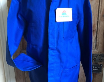 Vintage Franse Bleu de Travail werkjas - SANFOR werkjas maat XL