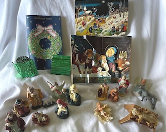 Vintage Gnomy's Diaries, 10 Piece Nativity Set - the Legend of