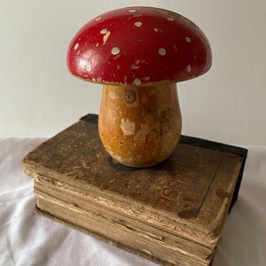 Vintage French Hand Painted Mushroom Toadstool Money Box Piggy Bank Still Bank ST FERREOL