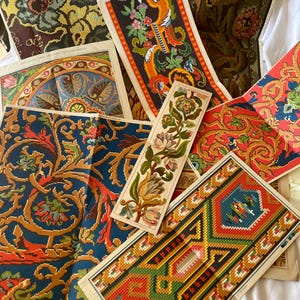 RARE Lot 10 Antique French Journal des Demoiselles Cross Stitch Needlepoint Patterns c1880s #18
