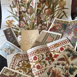RARE Lot 10 Antique French Journal des Demoiselles Cross Stitch Needlepoint Patterns c1880s #8